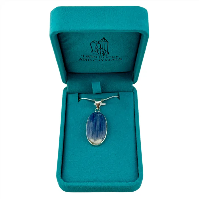 Twin Rocks and Crystals Necklaces Blue Kyanite Pendant Necklace with a Twin Rocks and Crystals Velvet Box Twin Rocks and Crystals Necklaces Blue Kyanite Pendant Necklace with a Twin Rocks and Crystals Velvet Box