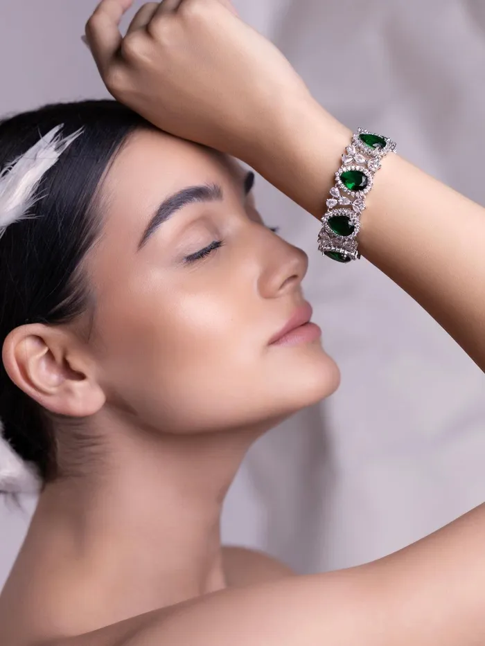 Curio Cottage Bracelets The Emerald Drops Cubic Zirconia Bracelet