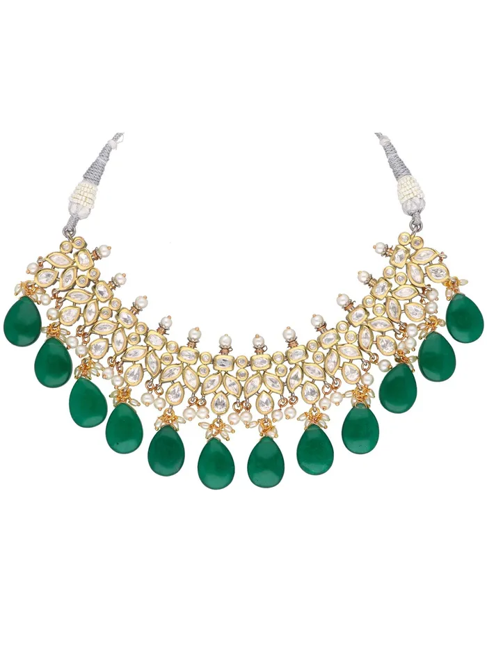 Curio Cottage Necklaces The Zoya Glow Getter Green Drops Necklace Curio Cottage Necklaces The Zoya Glow Getter Green Drops Necklace