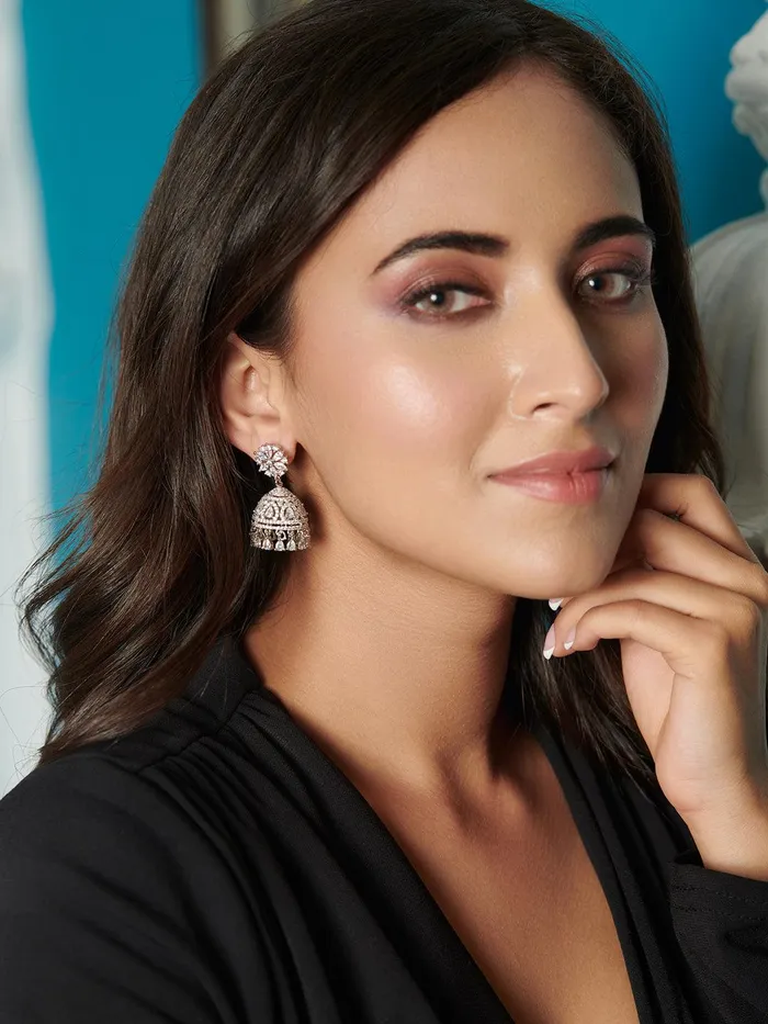 Earrings Curio Cottage Diamante Florana Cubic Zirconia Jhumki Earrings