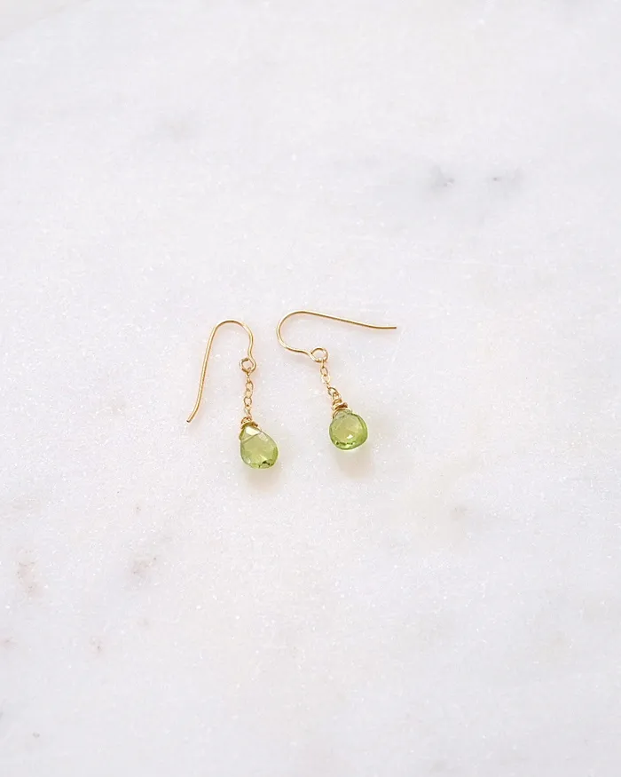ERIJEWELRY Earrings Peridot Simple Drop Earrings