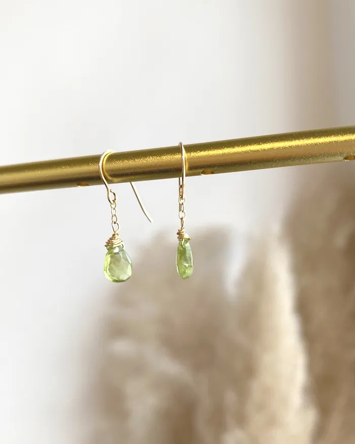 ERIJEWELRY Earrings Peridot Simple Drop Earrings