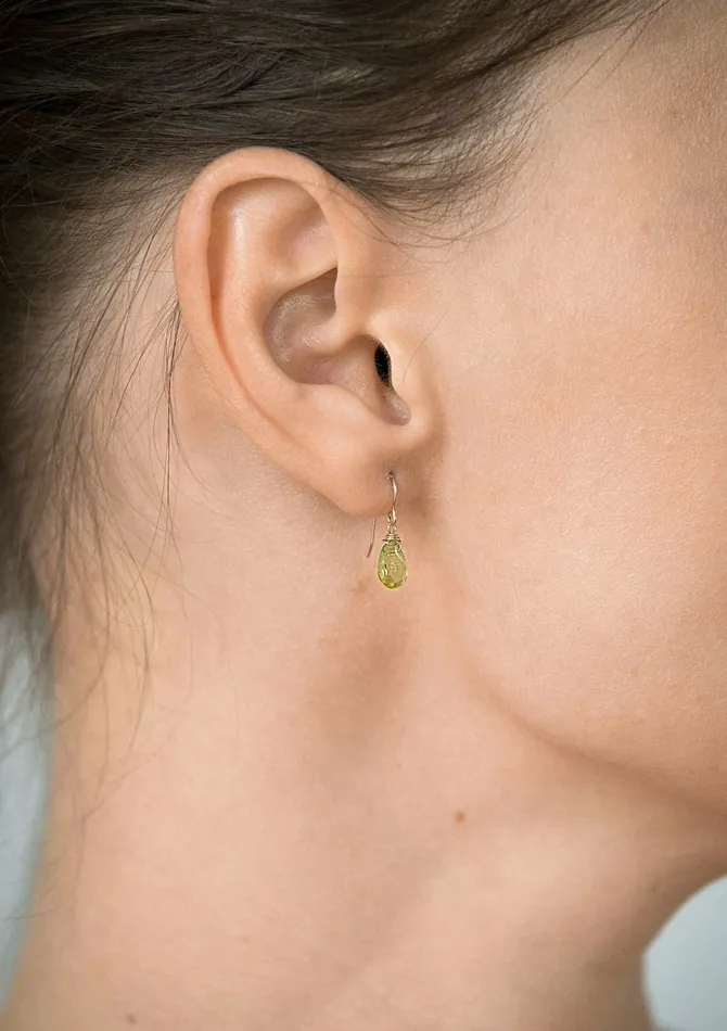 ERIJEWELRY Earrings Peridot Simple Drop Earrings