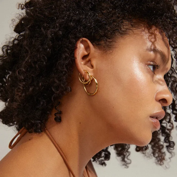 Eve Gold Plated Hoop Set Pilgrim Earrings