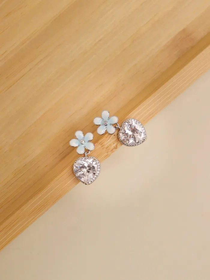 Frost Blue Enameled Stud Earrings Curio Cottage Earrings