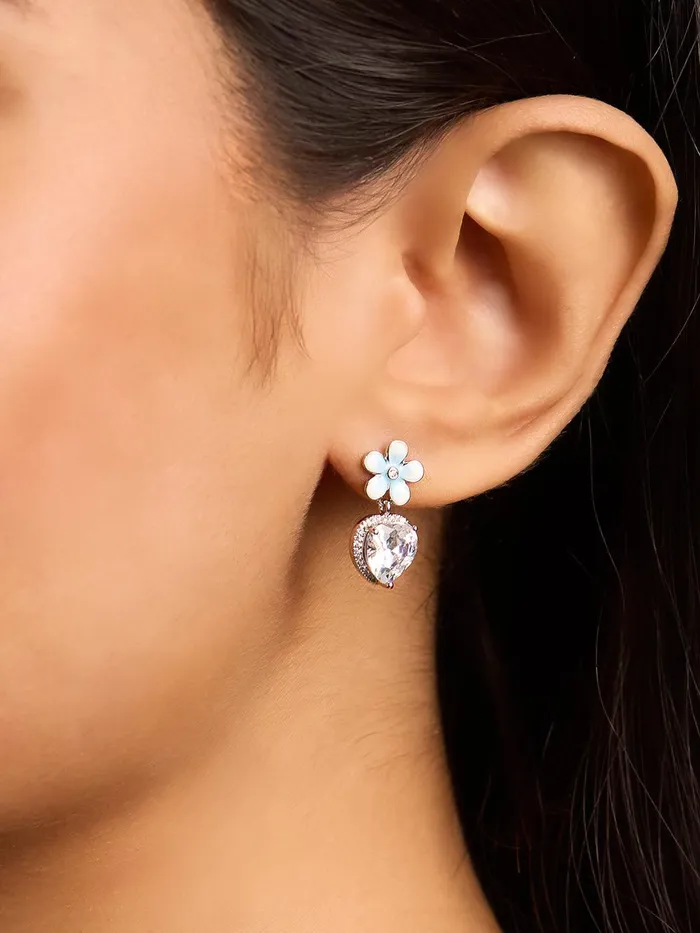 Frost Blue Enameled Stud Earrings Curio Cottage Earrings Frost Blue Enameled Stud Earrings Curio Cottage Earrings
