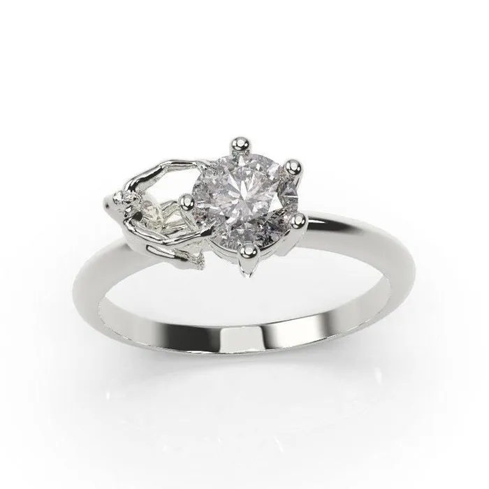 MyUniqueRing Rings Gorilla Engagement Ring Gorilla Ring White Gold