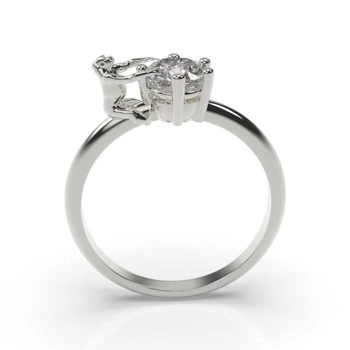 MyUniqueRing Rings Gorilla Engagement Ring Gorilla Ring White Gold