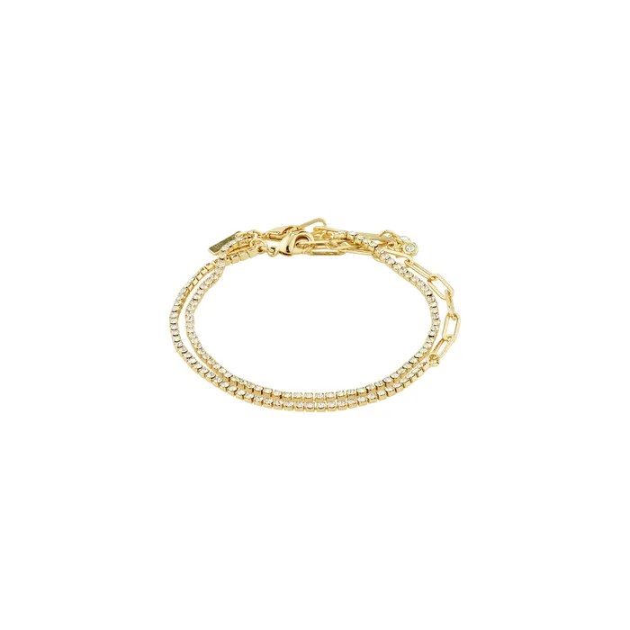 Rowan Gold Plated 2in1 Crystal Bracelet Set Pilgrim Bracelets