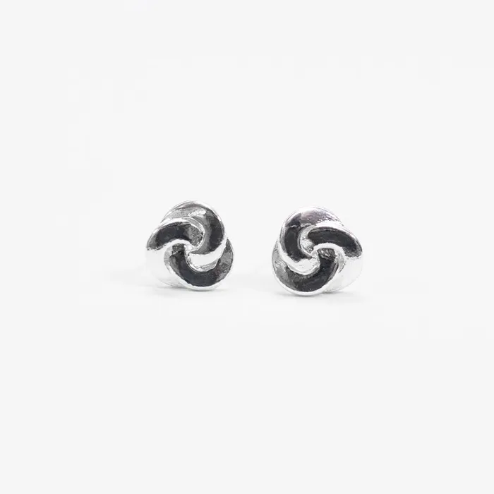 Tashi Rings Three Loop Twist Silver Studs