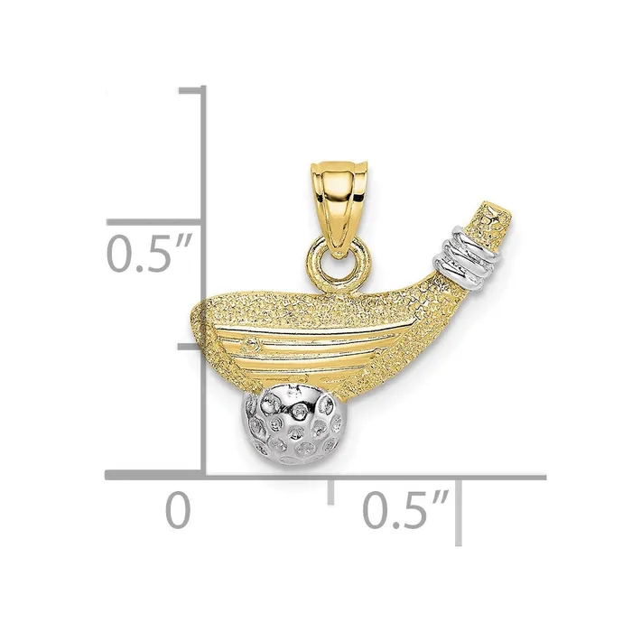 10k Rhodium Golf Club and Ball CharmWBC10K1998 WB Choice Jewelry Charm Necklaces 10k Rhodium Golf Club and Ball CharmWBC10K1998 WB Choice Jewelry Charm Necklaces