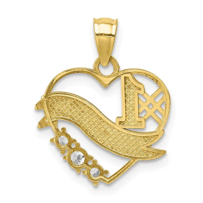 10K WRhodium CZ 1 GRANDMA In Heart PendantWBC10C1355 WB Choice Jewelry Necklaces 10K WRhodium CZ 1 GRANDMA In Heart PendantWBC10C1355 WB Choice Jewelry Necklaces