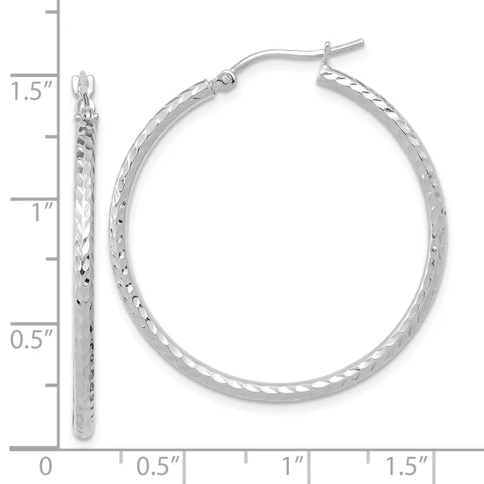 10k White Gold Diamondcut 2mm Round Tube Hoop EarringsWBC10TC395W WB Choice Jewelry Earrings 10k White Gold Diamondcut 2mm Round Tube Hoop EarringsWBC10TC395W WB Choice Jewelry Earrings