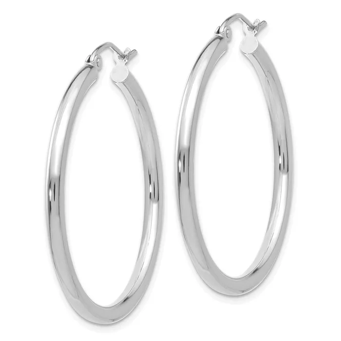 10K White Gold Polished 25mm Tube Hoop EarringsWBC10T837 WB Choice Jewelry Earrings 10K White Gold Polished 25mm Tube Hoop EarringsWBC10T837 WB Choice Jewelry Earrings