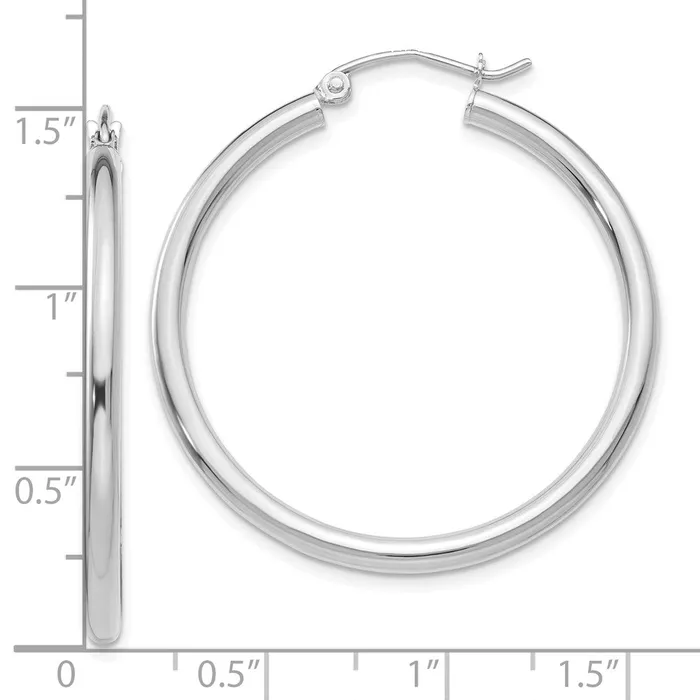 10K White Gold Polished 25mm Tube Hoop EarringsWBC10T837 WB Choice Jewelry Earrings 10K White Gold Polished 25mm Tube Hoop EarringsWBC10T837 WB Choice Jewelry Earrings