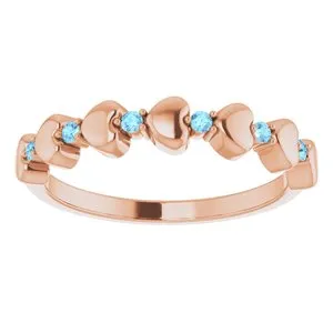 14K Rose Aquamarine Stackable Heart Ring 71999627PSTWBC WB Choice Jewelry Rings 14K Rose Aquamarine Stackable Heart Ring 71999627PSTWBC WB Choice Jewelry Rings