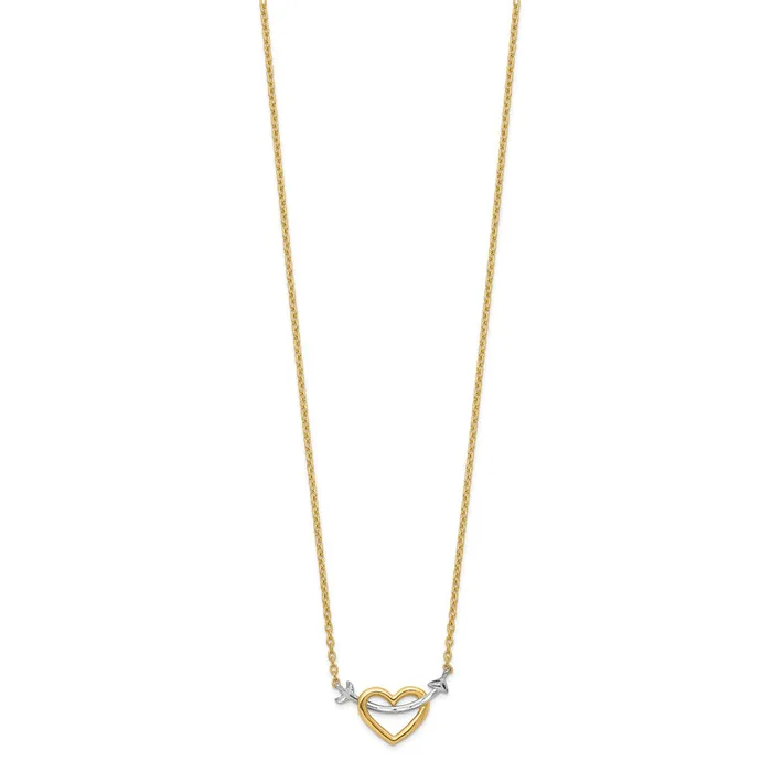 14k wRhodium Diamondcut Heart Arrow NecklaceWBCSF246617 WB Choice Jewelry Necklaces 14k wRhodium Diamondcut Heart Arrow NecklaceWBCSF246617 WB Choice Jewelry Necklaces