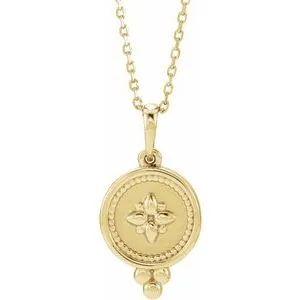 14K Yellow Beaded Disc 1618 Necklace86653601PSTWBC WB Choice Jewelry Necklaces 14K Yellow Beaded Disc 1618 Necklace86653601PSTWBC WB Choice Jewelry Necklaces