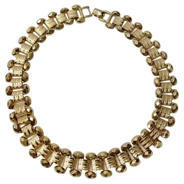 1980s Gold Plated Choker Necklace Vintage by Misty Necklaces