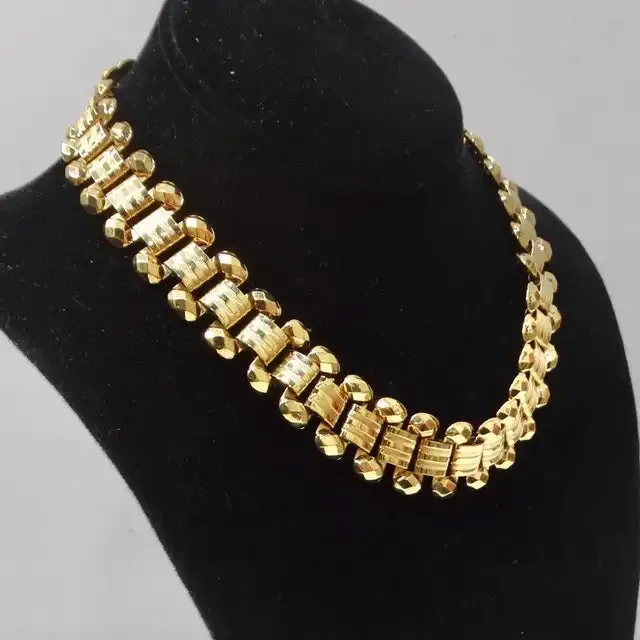 1980s Gold Plated Choker Necklace Vintage by Misty Necklaces
