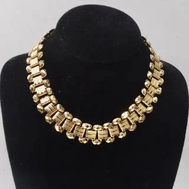 1980s Gold Plated Choker Necklace Vintage by Misty Necklaces