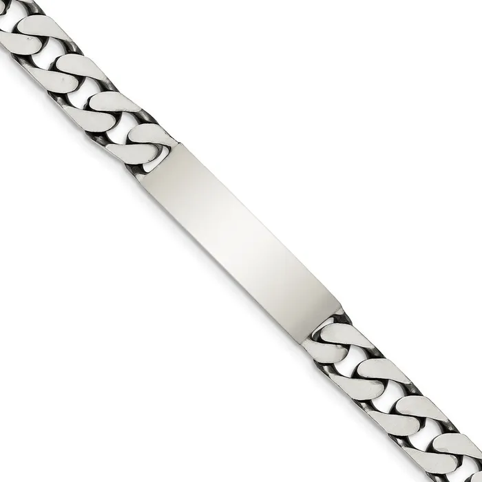 Bracelets Sterling Silver 75inch Engraveable Antiqued Curb Link ID BraceletWBCQID12275 WB Choice Jewelry Bracelets Sterling Silver 75inch Engraveable Antiqued Curb Link ID BraceletWBCQID12275 WB Choice Jewelry