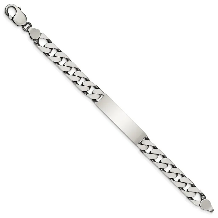 Bracelets Sterling Silver 75inch Engraveable Antiqued Curb Link ID BraceletWBCQID12275 WB Choice Jewelry Bracelets Sterling Silver 75inch Engraveable Antiqued Curb Link ID BraceletWBCQID12275 WB Choice Jewelry