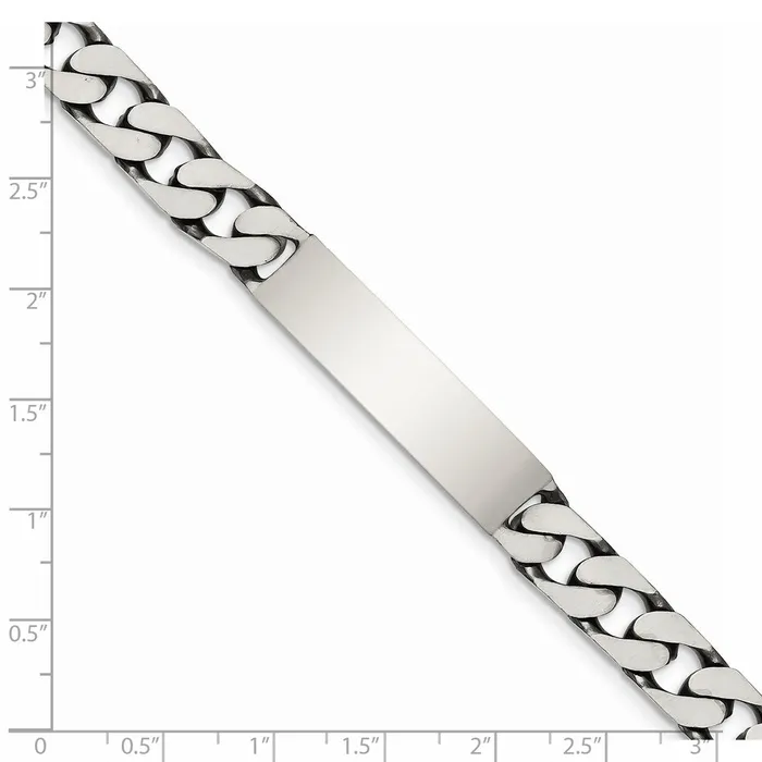 Bracelets Sterling Silver 75inch Engraveable Antiqued Curb Link ID BraceletWBCQID12275 WB Choice Jewelry Bracelets Sterling Silver 75inch Engraveable Antiqued Curb Link ID BraceletWBCQID12275 WB Choice Jewelry