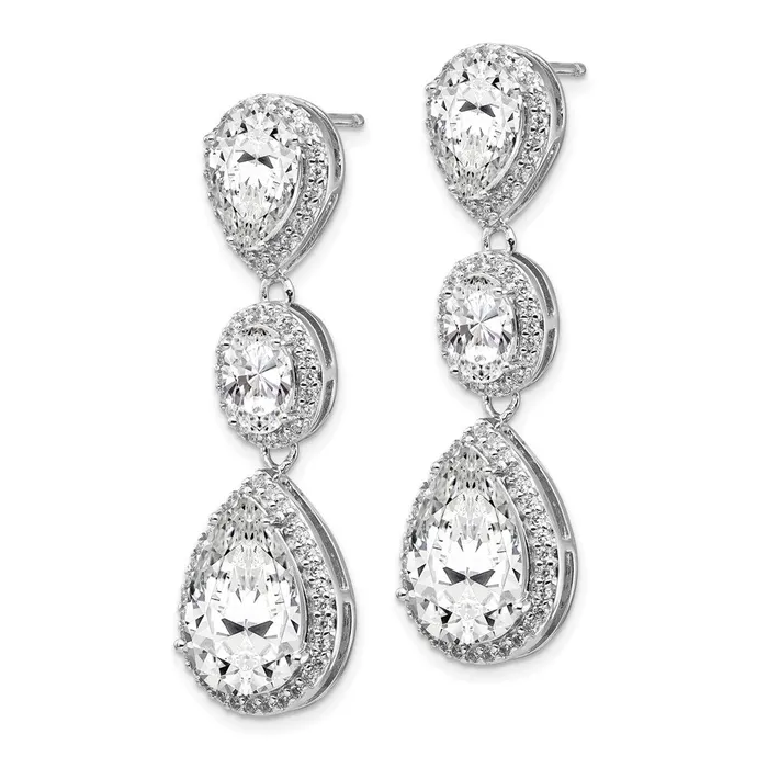 Cheryl M SS Rhodium Plated Fancy Teardrop CZ Dangle Post EarringsWBCQCM969 WB Choice Jewelry Earrings Cheryl M SS Rhodium Plated Fancy Teardrop CZ Dangle Post EarringsWBCQCM969 WB Choice Jewelry Earrings