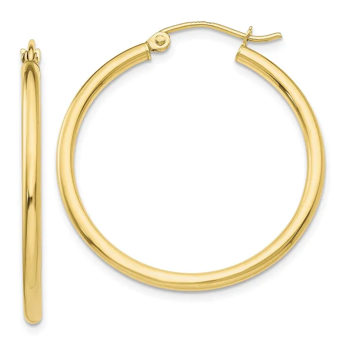 Earrings 10K Polished 2mm Lightweight Tube Hoop EarringsWBC10T914L WB Choice Jewelry Earrings 10K Polished 2mm Lightweight Tube Hoop EarringsWBC10T914L WB Choice Jewelry