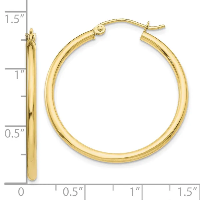 Earrings 10K Polished 2mm Lightweight Tube Hoop EarringsWBC10T914L WB Choice Jewelry Earrings 10K Polished 2mm Lightweight Tube Hoop EarringsWBC10T914L WB Choice Jewelry