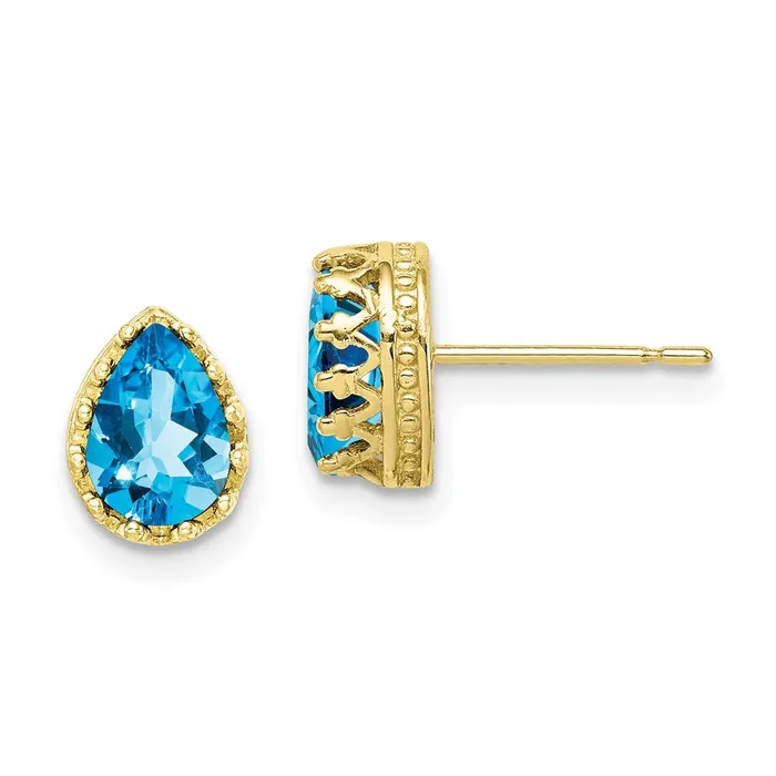Earrings 10k Tiara Collection 8mm Polished Pear Sky Blue Topaz EarringsWBC10YC410BT WB Choice Jewelry Earrings 10k Tiara Collection 8mm Polished Pear Sky Blue Topaz EarringsWBC10YC410BT WB Choice Jewelry