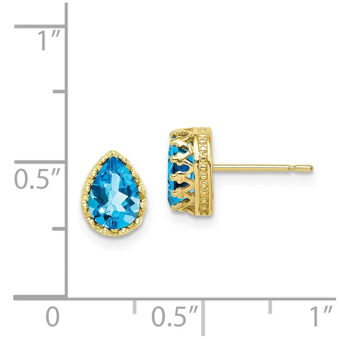 Earrings 10k Tiara Collection 8mm Polished Pear Sky Blue Topaz EarringsWBC10YC410BT WB Choice Jewelry Earrings 10k Tiara Collection 8mm Polished Pear Sky Blue Topaz EarringsWBC10YC410BT WB Choice Jewelry