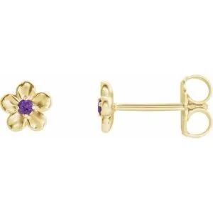 Earrings 14K Yellow Youth Imitation February Birthstone Flower Earrings 86737606PSTWBC WB Choice Jewelry Earrings 14K Yellow Youth Imitation February Birthstone Flower Earrings 86737606PSTWBC WB Choice Jewelry