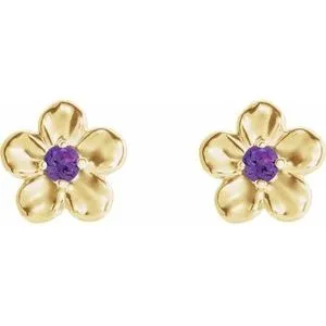 Earrings 14K Yellow Youth Imitation February Birthstone Flower Earrings 86737606PSTWBC WB Choice Jewelry Earrings 14K Yellow Youth Imitation February Birthstone Flower Earrings 86737606PSTWBC WB Choice Jewelry