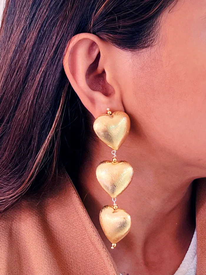 Earrings PRERTO ECOMMERCE PRIVATE LIMITED Cordate Trio Drop Earrings