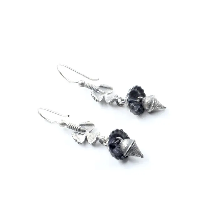 Earrings Real Sterling Silver Oxidized Boho Style dangle earrings Karizma Jewels
