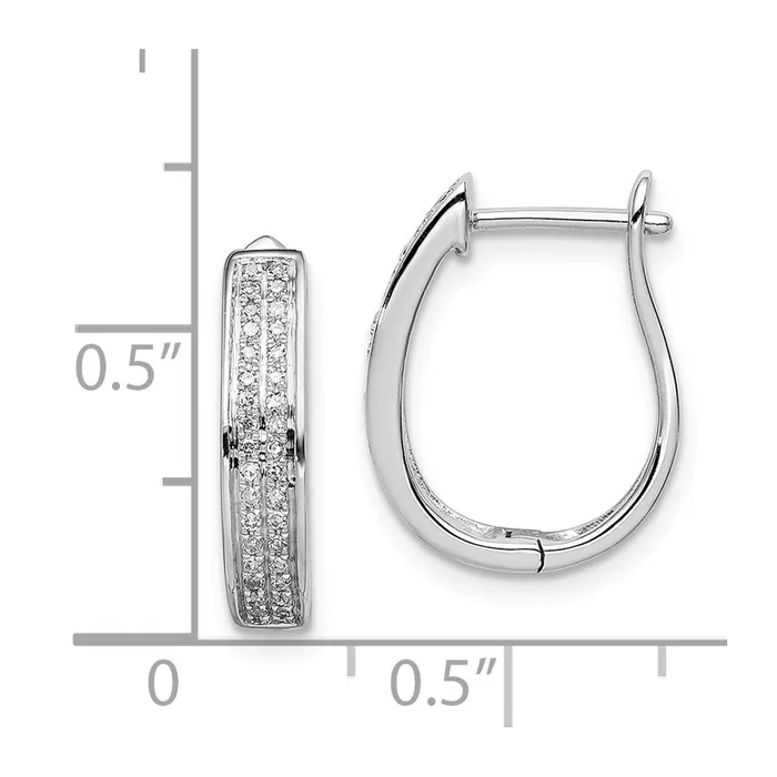 Earrings WB Choice Jewelry Sterling Silver Rhodium Diam Oval Hinged Hoop EarringsWBCQE10633 Earrings WB Choice Jewelry Sterling Silver Rhodium Diam Oval Hinged Hoop EarringsWBCQE10633