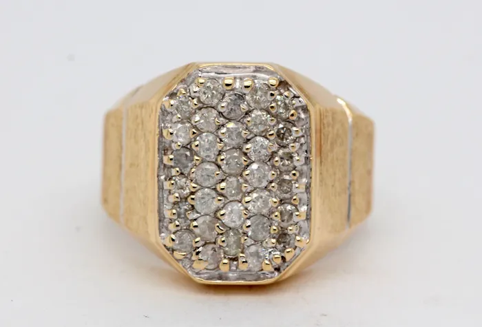 Estate 10KY Gents 100 Cttw Diamond Cluster Ring FULLERS PURCHASE FROM PUBLIC Rings Estate 10KY Gents 100 Cttw Diamond Cluster Ring FULLERS PURCHASE FROM PUBLIC Rings