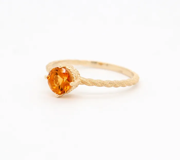 Estate 14KY Judith Ripka Citrine Gemstone Ring with Rope Design FULLERS PURCHASE FROM PUBLIC Rings Estate 14KY Judith Ripka Citrine Gemstone Ring with Rope Design FULLERS PURCHASE FROM PUBLIC Rings