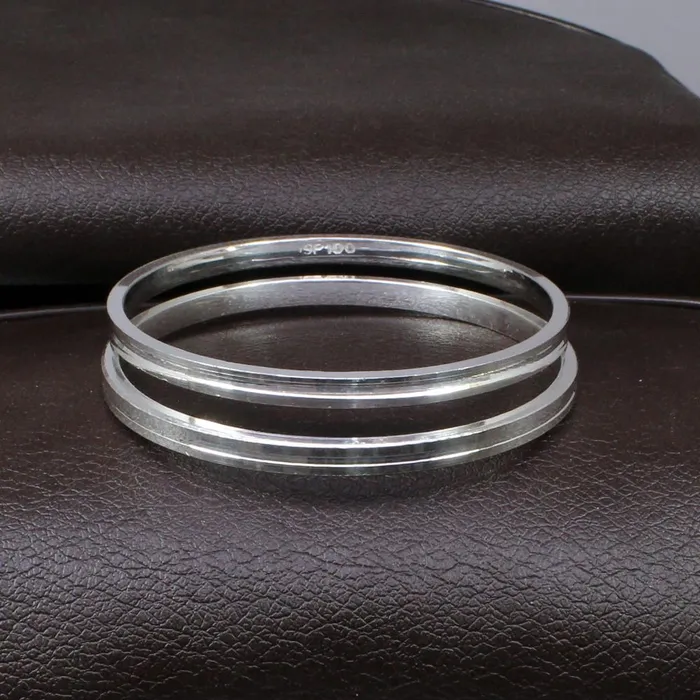 Indian Real Sterling Silver Small Bangles Bracelet Kangan Pair 54 CM Karizma Jewels Bracelets