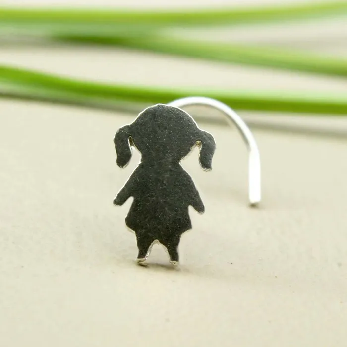 Karizma Jewels Rings Cute Girl Real Sterling Silver nose stud Corkscrew nose ring L bend 22g Karizma Jewels Rings Cute Girl Real Sterling Silver nose stud Corkscrew nose ring L bend 22g