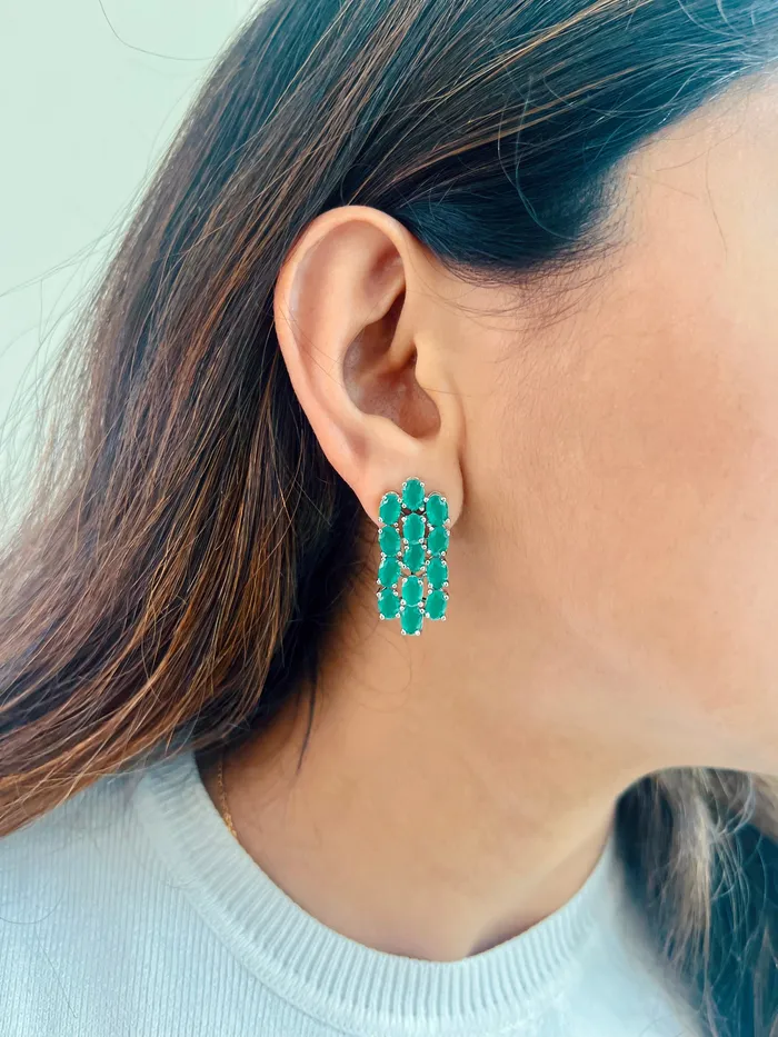 Kate Emerald Set Includes Earrings Choker PRERTO ECOMMERCE PRIVATE LIMITED Earrings