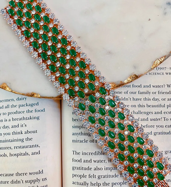 Meghan Emerald Diamond Choker Necklace Earrings PRERTO ECOMMERCE PRIVATE LIMITED Earrings