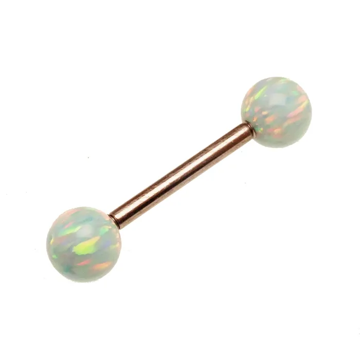 Moon Yellow 5mm 6mm Opal Titanium Nipple Ring 14g 12g Body Clickers Rings