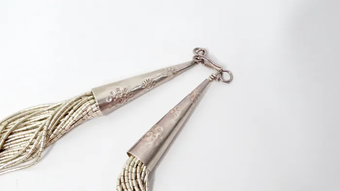 Navajo Liquid Sterling Silver Beaded MultiStrand Necklace Vintage by Misty Necklaces