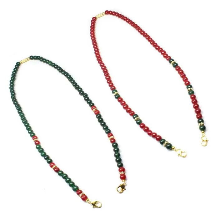 Necklaces Karizma Jewels 2pc Beads Single Strand necklace pendant Tassel Lot 20quot Ruby emerald imitation