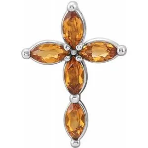 Platinum Citrine Cross PendantR423776053PSTWBC WB Choice Jewelry Necklaces Platinum Citrine Cross PendantR423776053PSTWBC WB Choice Jewelry Necklaces
