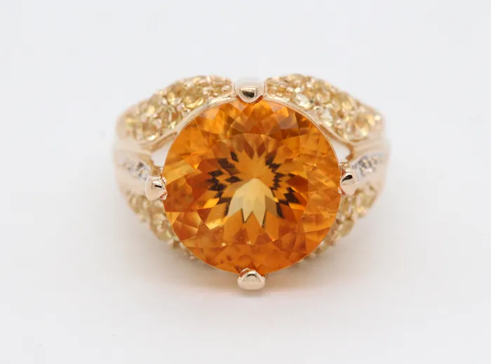 Rings FULLERS PURCHASE FROM PUBLIC Estate 14KY 812 Cttw Citrine and 04 Cttw Diamond Ring H in Color and Rings FULLERS PURCHASE FROM PUBLIC Estate 14KY 812 Cttw Citrine and 04 Cttw Diamond Ring H in Color and