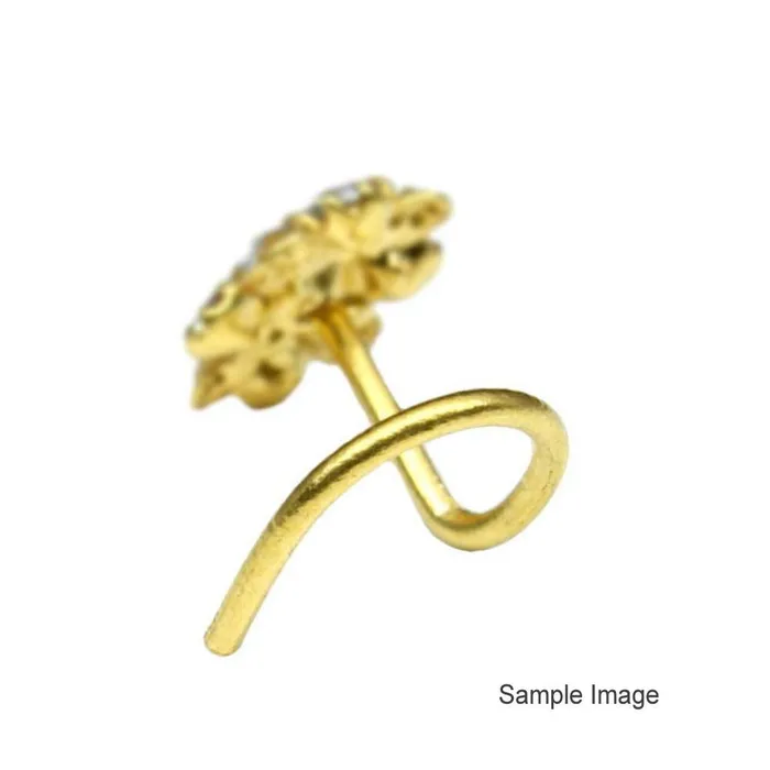 Rings Karizma Jewels Indian Nose ring White CZ corkscrew piercing nose ring 22g